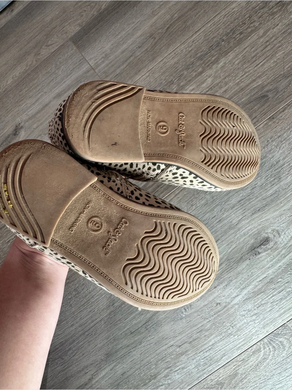 Cat & Jack Leopard Print Tan and Black Ankle Boots